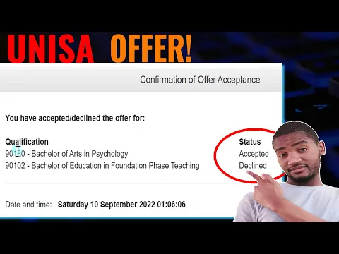 Download MP3 How to accept/decline an Offer at UNISA for 2023 online? UNISA 2023 Admissions