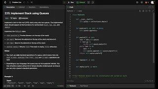 Leetcode 225 - Implement Stack using Queues