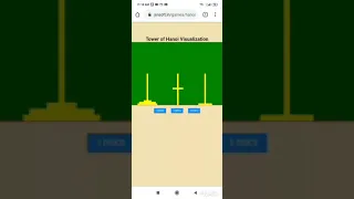 Tower of Hanoi JavaScript and canvas Visualisation Recursion HTML CSS and Vanilla JavaScript