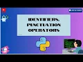 Identifiers punctuation operators keywords in python hindi urdu data science programming tech
