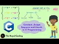 Constants Escape Sequence Literals in C Programming Learn C Programming