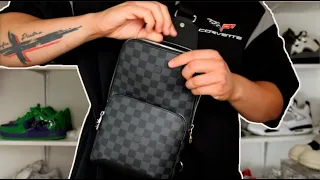 MOST POPULAR MENS BAG LV Louis Vuitton Sling Bag Avenue Damier Graphite Black Grey Review