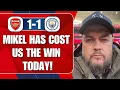 Lagu Mikel Has Cost us The Win Today | Arsenal 1-1 Man City | Match Reaction