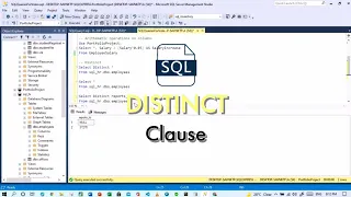 SQL DISTINCT clause with examples SQL tutorial for beginners