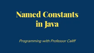 Named Constants in Java