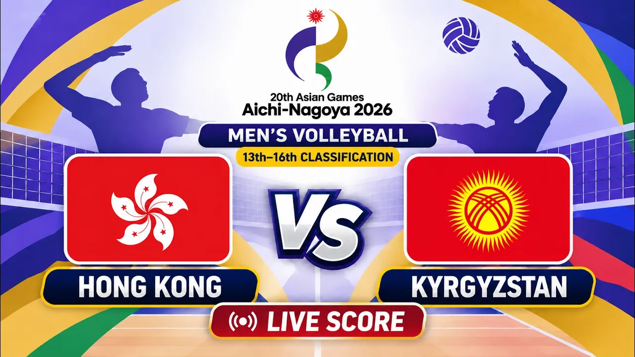 🔴 LIVE | HONG KONG vs KYRGYZSTAN | (13-16th) AG 2026 Men's Volleyball | Livescore Volleyball