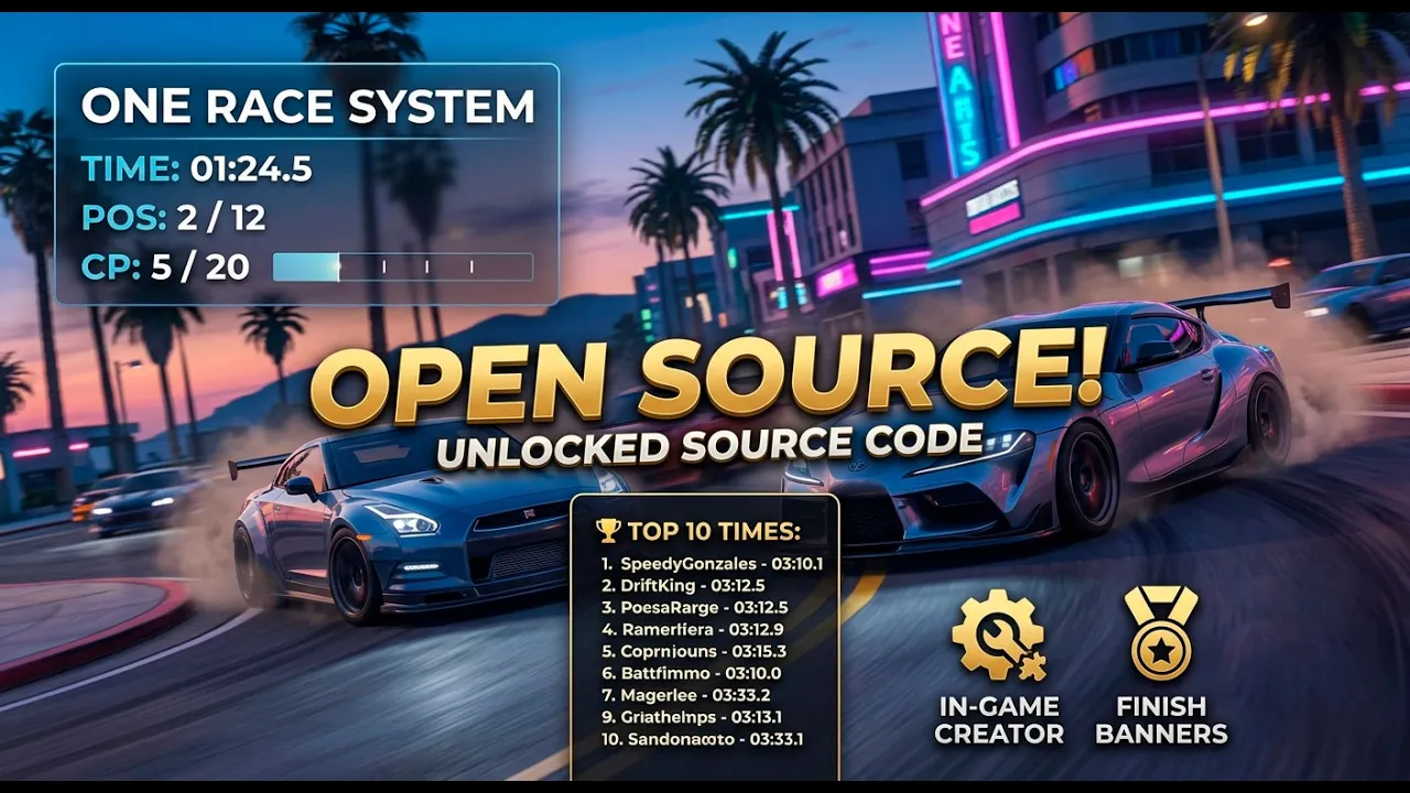 🏁 One Race System | High-Performance Racing Experience 📂 100% OPEN SOURCE!