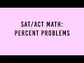 MATH HOW TO SOLVE PERCENT PROBLEMS FASTER LEVEL 1