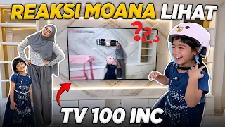 REAKSI MOANA PERTAMA LIAT TV 100 INC DIPASANG..