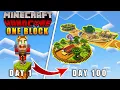 I Survived 100 Days IN ONE BLOCK SKYBLOCK 1 21 in Minecraft Hardcore