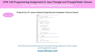 CPW 143 Programming Assignment 3 Java Triangle and TriangleTester Classes