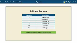 Operators Flow Control in Python - Lesson 5