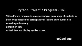 EP 15 Language Python Program Project I go2collage