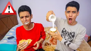 مقلب حطيت صمغ حار في الاكل لاخويا مش هتصدقوا حصلوا اية 