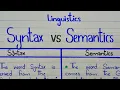 Syntax Vs Semantics between syntax and semantics ENG-102