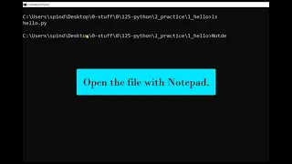 Write Python Code Using CMD and Notepad