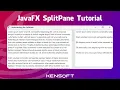 JavaFX SplitPane Tutorial For Beginners