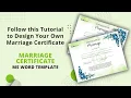 Designing a Marriage Certificate Template in MS Word