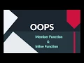 Object Oriented Programming IPU Engineering Sem 4 Member Function Inline Function