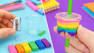 GENIUS PENCIL SHARPENER CRAFTS! ✏️✨ Cool School Hacks & Desk Organizers by 123 GO! Challenge