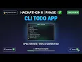 Spec-Driven CLI Todo App 100 AI-Generated Code Python 3 12 Claude Code Hackathon Phase I