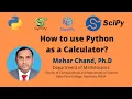 Lecture-9 Python as Calculator Arithmetic Operation