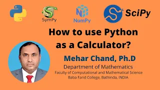 Lecture-9 Python as Calculator Arithmetic Operation