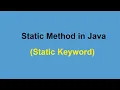 Static Methods in Java Static Keyword in Java simple words