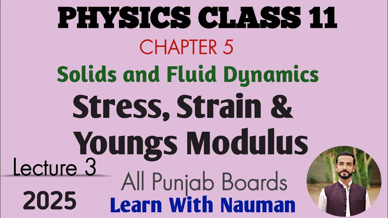 Stress, Strain and Young's Modulus ||Chapter 05|| Solids and Fluid Dynamics || Physics 11