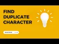 Find Duplicates character in given string Java Interview Questions