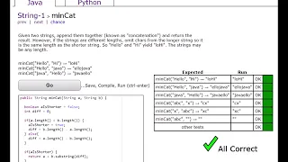 CodingBat Java minCat