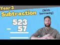 Subtraction Column Method Year 3 Maths Lesson UK