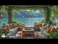 Download Lagu Cafe Cabin In Morning Ambience | Smooth Jazz Music In Nature Cabin Overlook Calm Lake For Relaxing