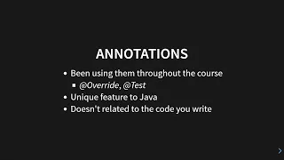 Intro To Java - Annotations
