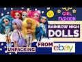 Unpacking package from eBay with Rainbow High dolls