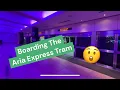 Boarding The Aria Express Tram The Shops at Crystals Las Vegas Strip