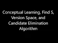 ML 1 Concept learning Find S Version space Candidate elimination algorithm using Python prog