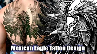 Mexican Eagle Fighting Rattlesnake Tattoo Design by WARVOX