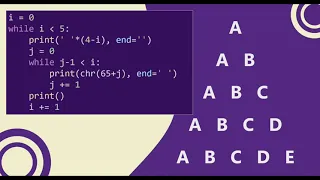 82 Alphabet Triangle Pattern without any pre-defined method using while loop in Python