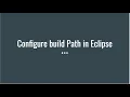 Configuring build path in Eclipse