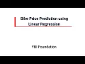 Bike Price Prediction Linear Regression Real World Example Project Python Hands-On