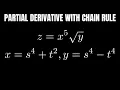 Find the Partial Derivative Using the Multivariable Chain Rule