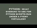 PYTHON what shebang to use for python scripts run under a pyenv virtualenv