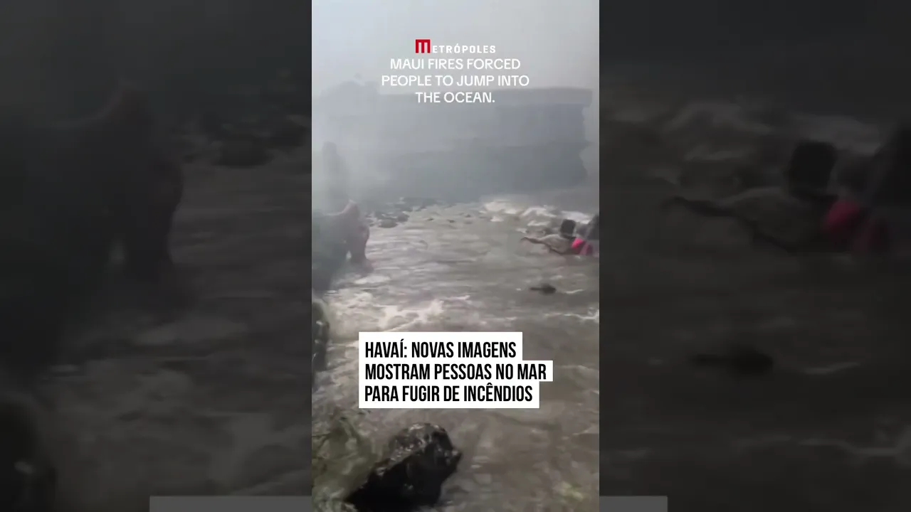 Havaí: novas imagens mostram pessoas no mar para fugir de incêndios