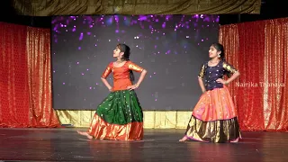 srivalli saami saami live dance by nainika u0026 thanaya pushpa tamil songs