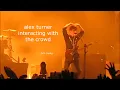 a compilation of alex turner interacting with the crowd
