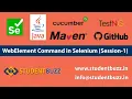 WebElement Commands In Selenium Session-1 - StudentBuzz