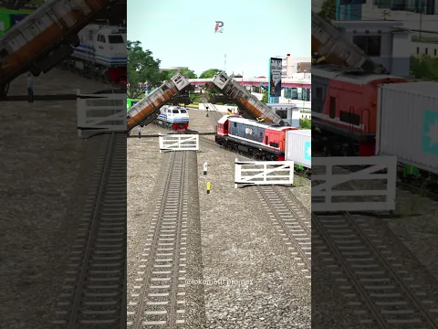 Kereta Api Cepat Melintasi Adu Rangkaian Kereta Di Terowongan Lokomotif #train #railroad #trainvideo