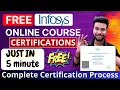 FREE Online Courses with Certificate by Infosys Get Certificate in Just 5 Min