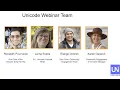Unicode Scripts and Encoding Virtual Open House